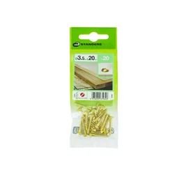 Lot De 20 Vis Laiton Tête Ronde Standers, Diam.3.5 Mm X L.20 Mm