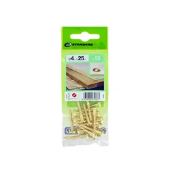 Lot De 15 Vis Laiton Tête Ronde Standers, Diam.4 Mm X L.25 Mm