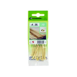 Lot De 10 Vis Laiton Tête Ronde Standers, Diam.4 Mm X L.35 Mm