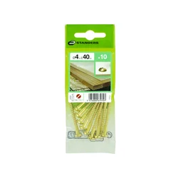 Lot De 10 Vis Laiton Tête Ronde Standers, Diam.4 Mm X L.40 Mm