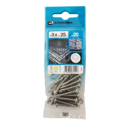 Lot De 20 Vis Autoperceuse Inox Tête Ronde Phillips Standers X L.25 Mm