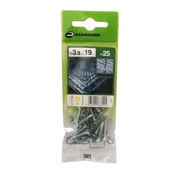 Lot De 25 Vis Autoperceuse Acier Tête Fraisée Phillips Standers X L.19 Mm