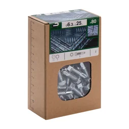 Lot de 80 vis autoperceuse acier tête 6 pans hexagonal, STANDERS, L.25 mm