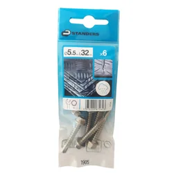 Lot De 6 Vis Autoperceuse Inox Hexagonal Hexagonal Standers X L.32 Mm