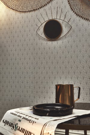 Miroir Ovale Oeil, Dorée, L.36 X H.31 Cm