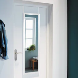 Miroir rectangulaire de porte blanc, l.30 x H.120 cm