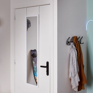 Miroir rectangulaire de porte blanc, l.30 x H.120 cm