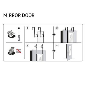 Miroir rectangulaire de porte blanc, l.30 x H.120 cm