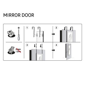 Miroir rectangulaire De porte noir INSPIRE, l.30 x H.120 cm