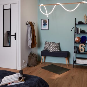 Miroir rectangulaire De porte noir INSPIRE, l.30 x H.120 cm