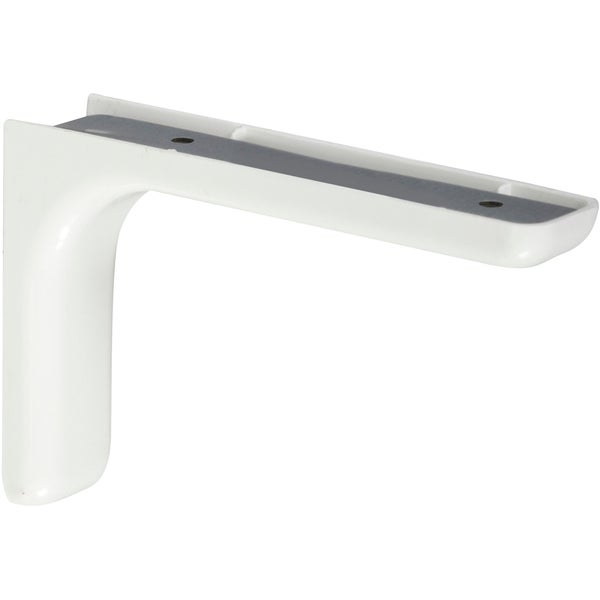 Equerre Léonard Acier Plastifié Blanc, H.11.4 X P.18 Cm