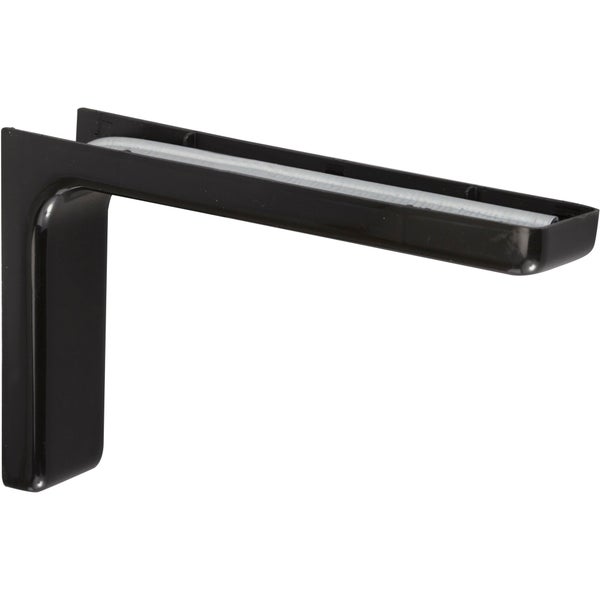 Equerre Léonard Acier Plastifié Noir, H.11.4 X P.18 Cm