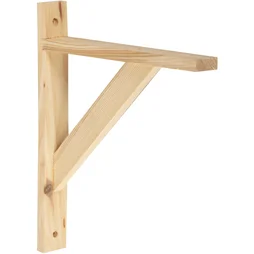 Equerre Solo Bois Brut Naturel, H.23 X P.28 Cm
