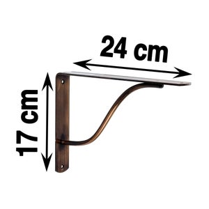 Equerre Curva Acier Cuivré Marron, H.17 X P.24 Cm