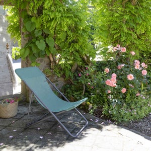 Transat de jardin LAFUMA MOBILIER Batyline en acier vert