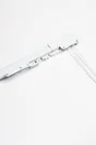 Kit Rail Métal Blanc, L.100 Cm, Ouverture Centrale (2 Rideaux)