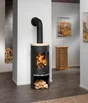 Poêle à bûche Faro 2.0, JUSTUS, 6 kW noir / beige