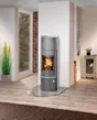Poêle à bûche Faro w+ 2.0, JUSTUS, 7 kW anthracite / gris