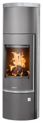 Poêle à bûche Faro w+ 2.0, JUSTUS, 7 kW anthracite / gris