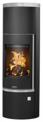 Poêle à bûche Faro w+ 2.0, JUSTUS, 7 kW noir / gris