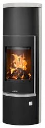 Poêle à bûche Faro w+ 2.0, JUSTUS, 7 kW beige / noir