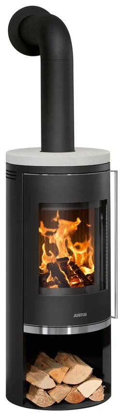 Poêle à bûche Faro 2.0, JUSTUS, 6 kW beige / noir