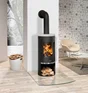 Poêle à bûche Faro 2.0, JUSTUS, 6 kW beige / noir