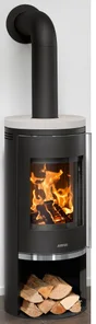 Poêle à bûche Faro 2.0, JUSTUS, 6 kW beige / noir