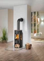 Poêle à bûche Mino trios 2.0, JUSTUS, 5.5 kW noir / marron