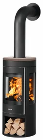 Poêle à bûche Mino trios 2.0, JUSTUS, 5.5 kW noir / marron
