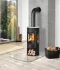 Poêle à bûche Mino trios 2.0, JUSTUS, 5.5 kW noir / blanc