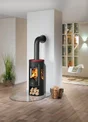 Poêle à bûche Mino trios 2.0, JUSTUS, 5.5 kW noir / rouge