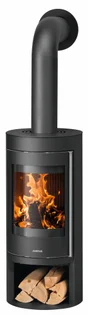 Poêle à bûche Mino 2.0, JUSTUS, 5.5 kW noir / rouge
