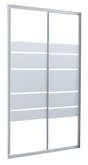 Porte de douche coulissante sérigraphié, 120 cm, blanc, Essential