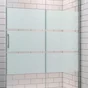 Porte de douche coulissante sérigraphiée, chromé 140 cm, REMIX