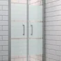 Porte de douche battante sérigraphiée, chromé 70 cm, REMIX