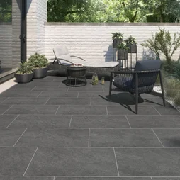 Carrelage Sol Et Mur Forte Effet Pierre Gris Moyen Quartzite L.30 X L.60.4 Cm