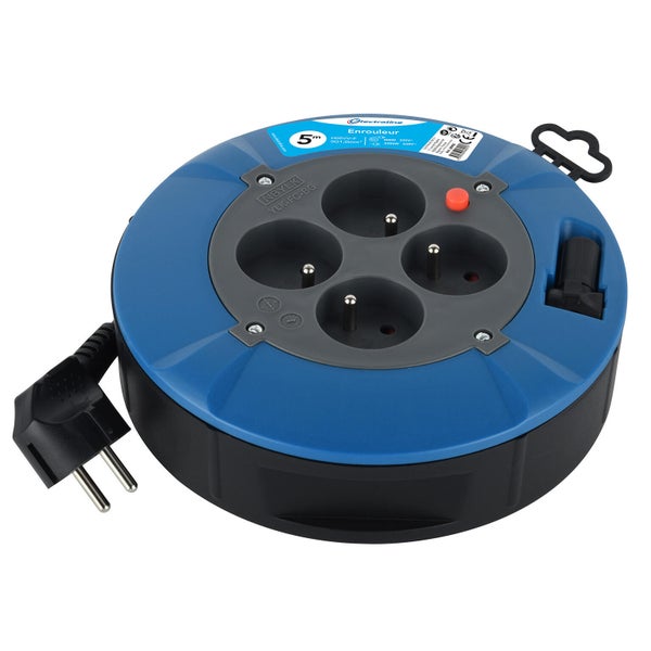 Enrouleur De Câble Électrique Ménager Plat Avec Terre L. 5 M Ho5Vvf 3G1