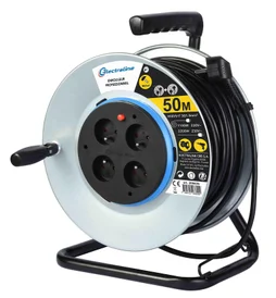 Enrouleur de bricolage 4 prises 3g1.5 ho5vvf 50 metres electraligne