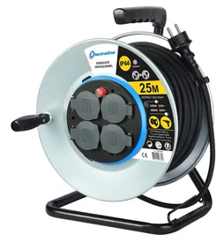 Enrouleur de bricolage 4 prises 3g2.5 h07rnf ip44 25m electraligne