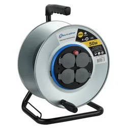 Enrouleur vide metal 4 prises electraline