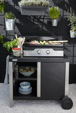 Desserte pour barbecue Signature allure, noir / inox