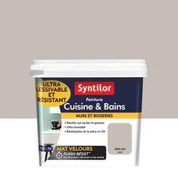 Peinture Mur Cuisine Et Bains Syntilor Gris Lin Mat 0.75 L