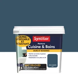 Peinture Mur Cuisine Et Bains Syntilor Bleu Canard Mat 0.75 L