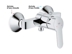 Mitigeur mécanique douche chromé Brillant, GROHE START CLOVA