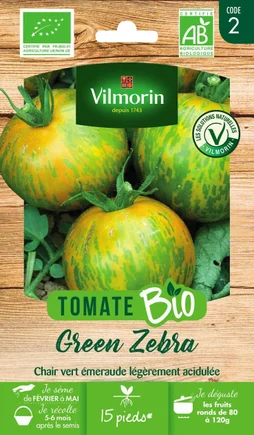 Graine potagère tomate green zebra bio, VILMORIN, 0.1 g