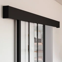 Rail coulissant et habillage Yumbo 2 ARTENS noir, pour porte 73/83/93 cm