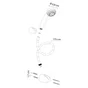 Pommeau, flexible et support mural, SENSEA chromé