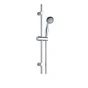 Pommeau de douche 3 jets, flexible et barre, SENSEA, chromé