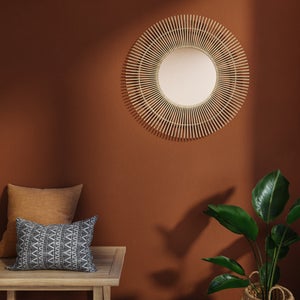 Miroir rond Bamboo naturel diam.55 cm